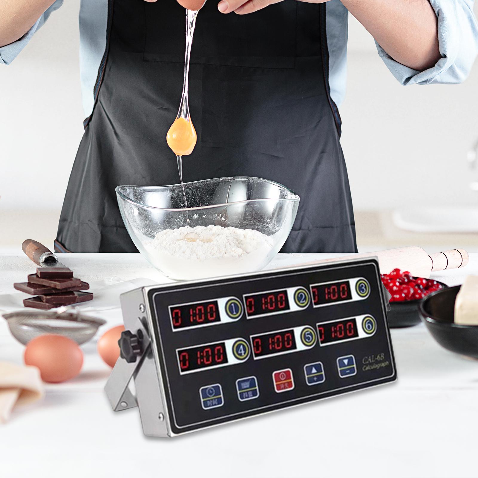 Commercial Kitchen Set - Temporizador de Cocina LED Multicanal, Reloj