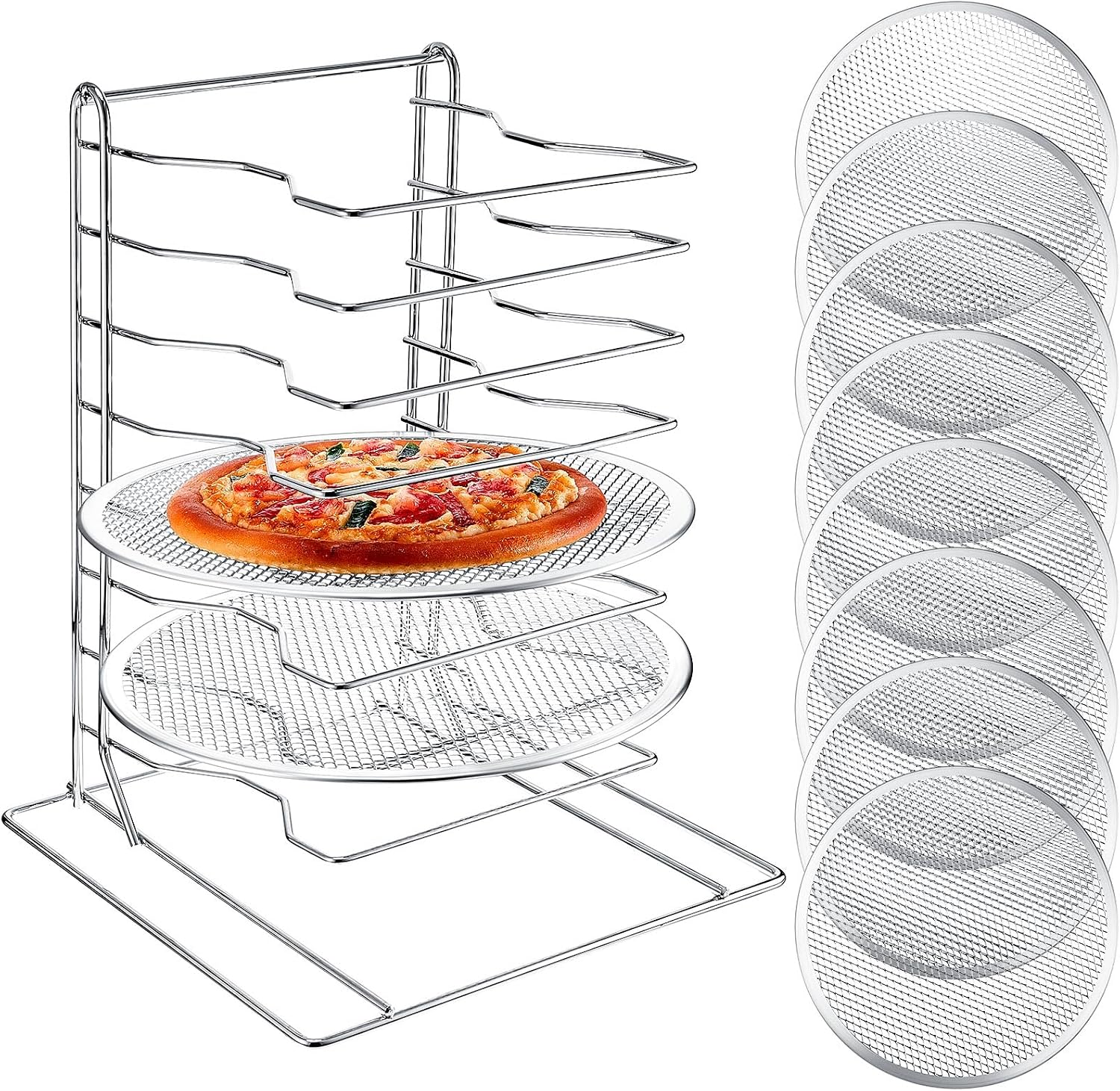 Commercial Kitchen Set - Estante para pizzas de 8 niveles