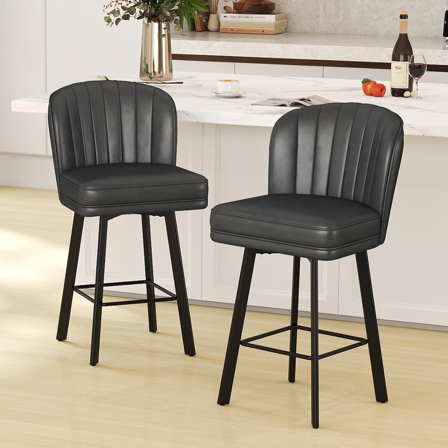 Commercial Kitchen Set - Juego de 2 taburetes de bar