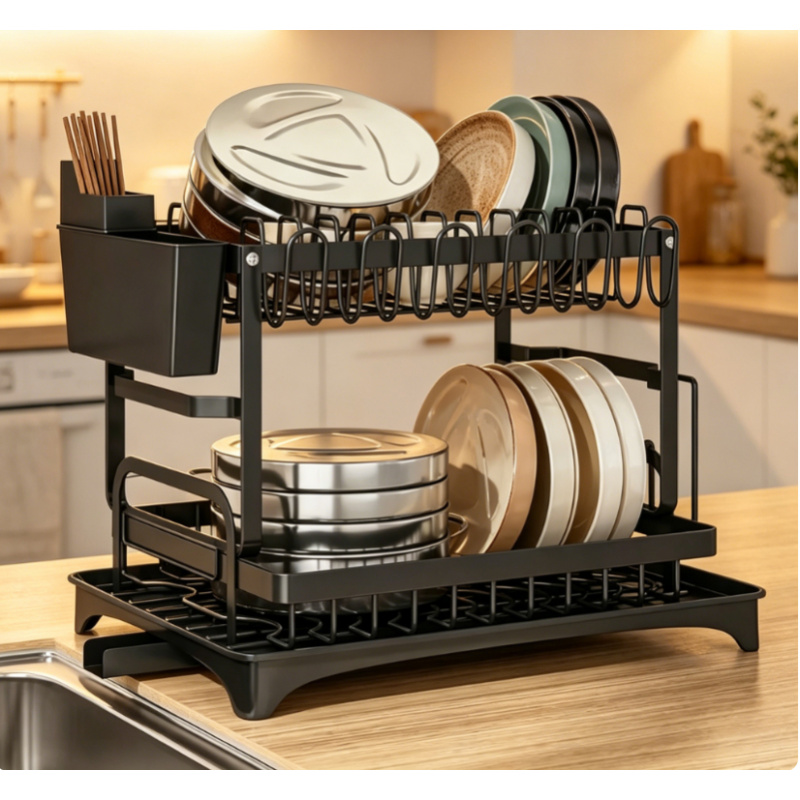 Commercial Kitchen Floor Drain - Escurridor de Platos Metálico de 2