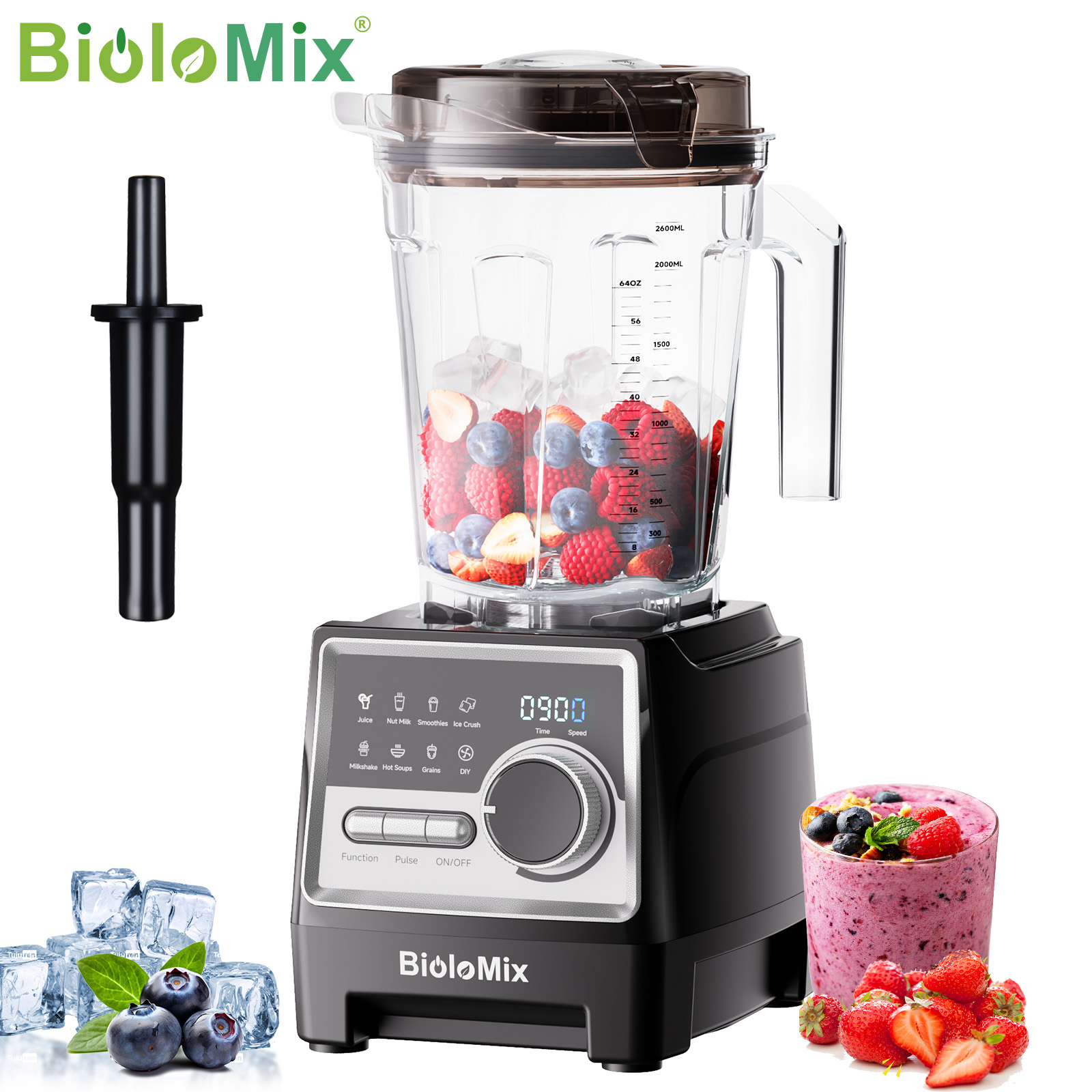 Commercial Blender Heavy Duty - Licuadora profesional BioloMix de 1500 W