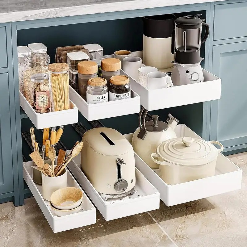 Commercial Kitchen Swing Door - Organizador de cocina extraíble, estante de