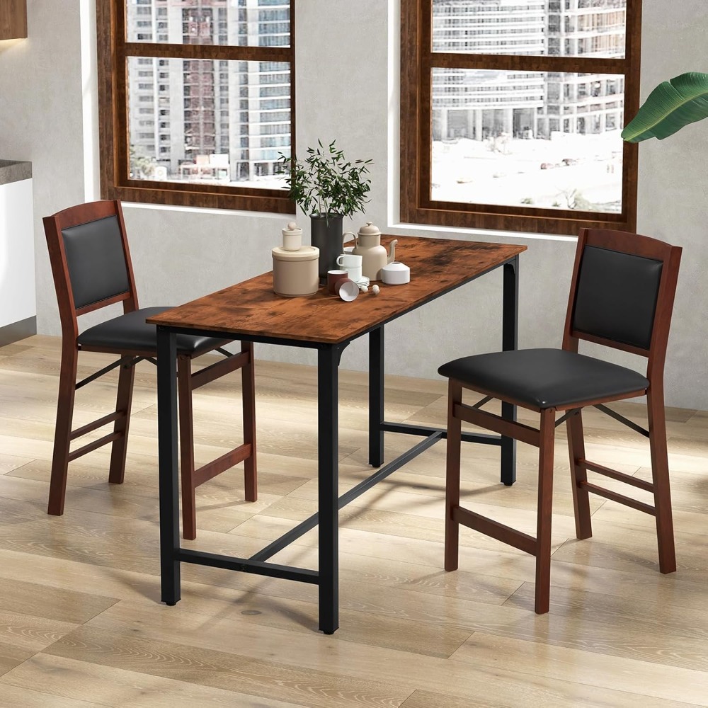 Commercial Kitchen Set - Juego de 2 sillas con altura
