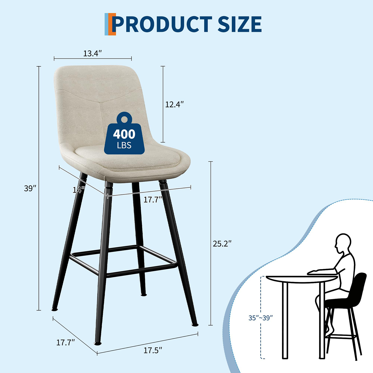 Juego de 2 taburetes de bar ta - Commercial Kitchen Set reseña y precio